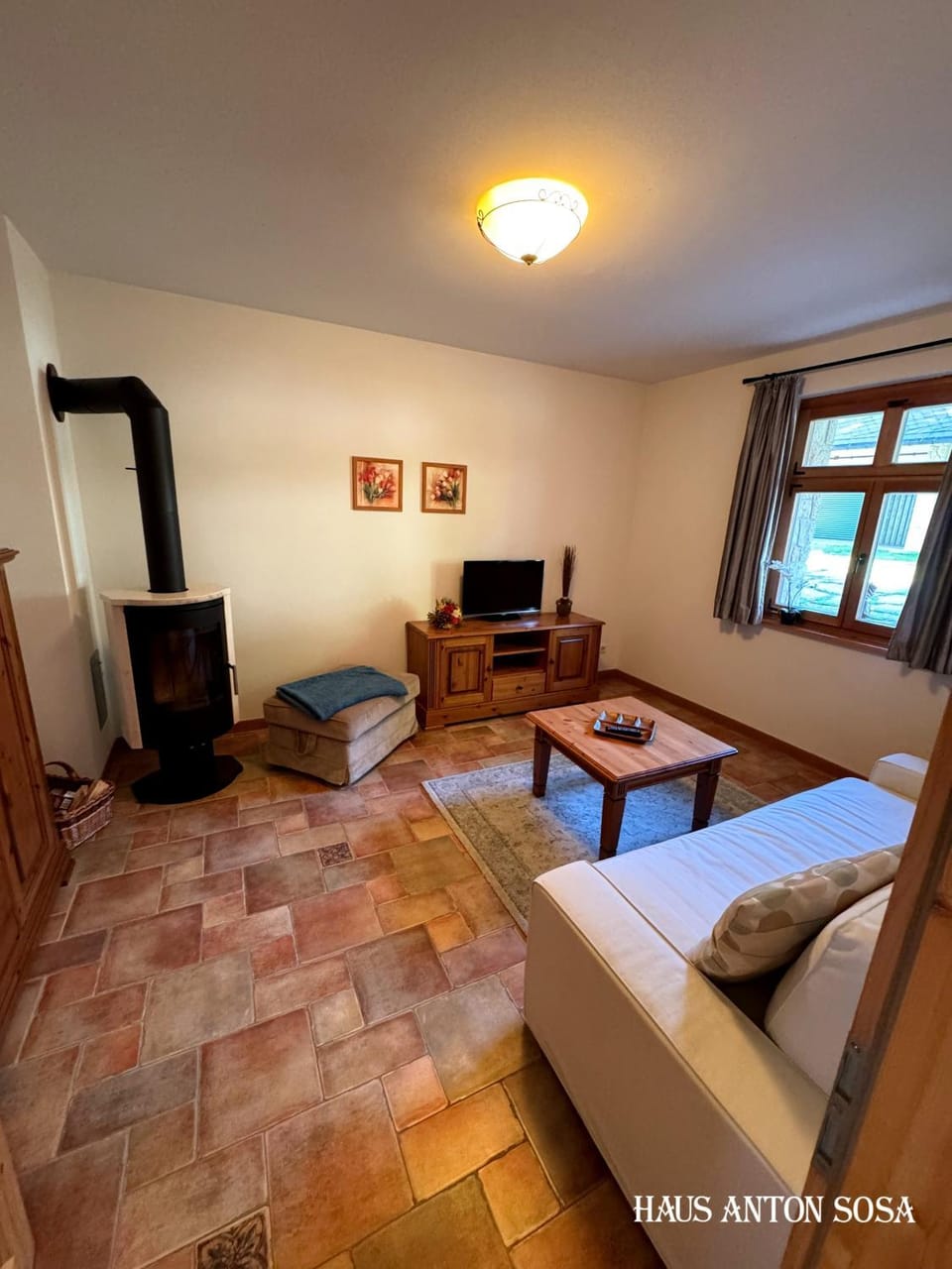 Living room, fireplace