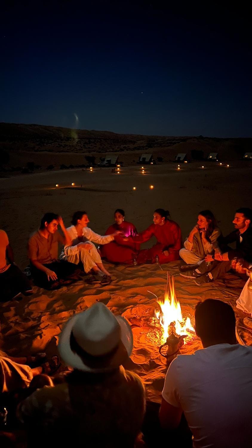 Night, group of guests