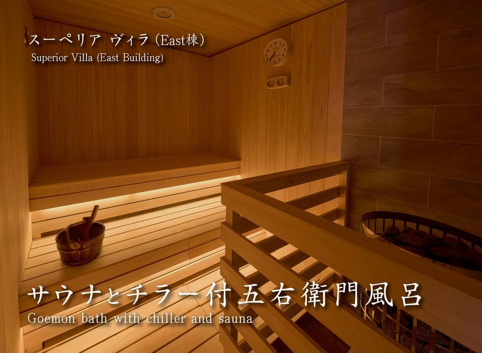 Sauna, Photo of the whole room, Text overlay