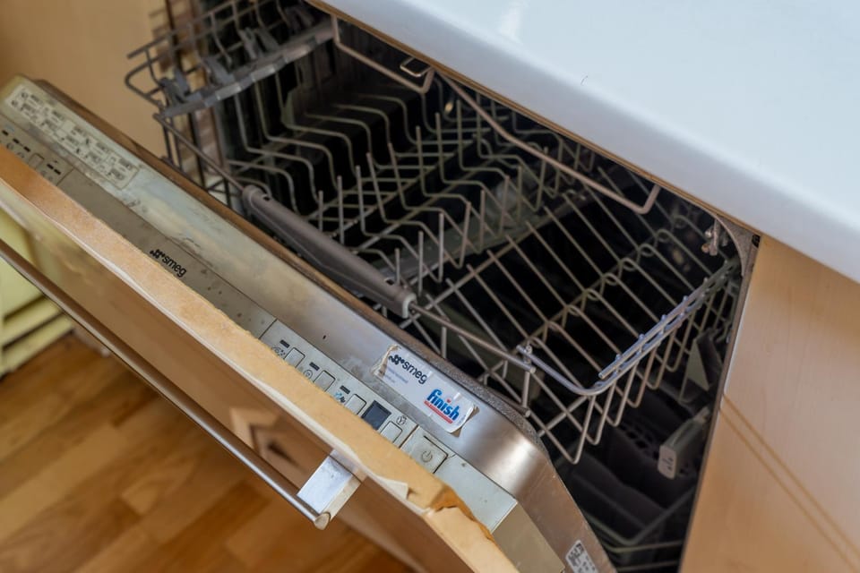Kitchen or kitchenette, dishwasher