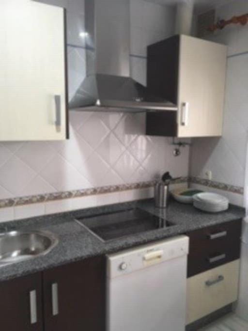 Kitchen or kitchenette, dishwasher
