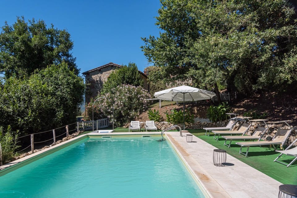 Property building, Living room, Swimming pool