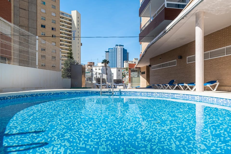Property building, Patio, Day, Balcony/Terrace, City view, Pool view, Swimming pool