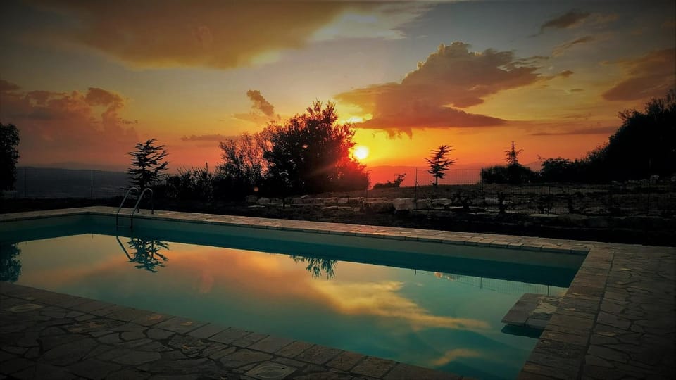 Swimming pool, Sunset