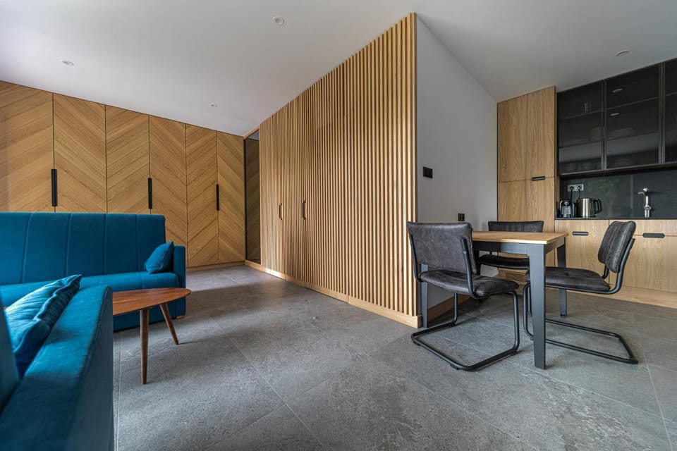 Kitchen or kitchenette, Living room, Seating area, Dining area, wardrobe