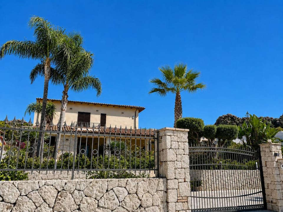 Property building, Night, Garden, Garden view