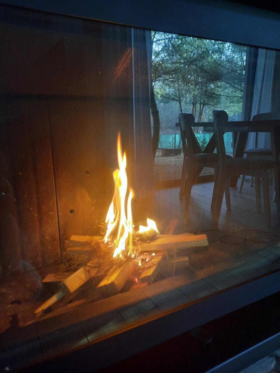 Property building, fireplace