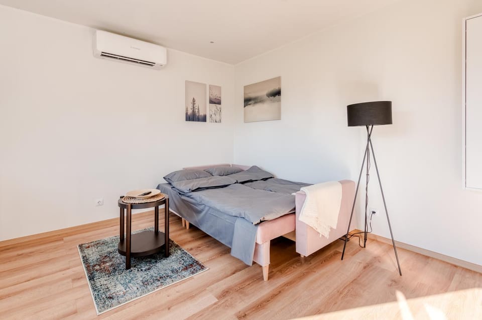 Bed, TV and multimedia, Living room, Photo of the whole room, Bedroom, air conditioner