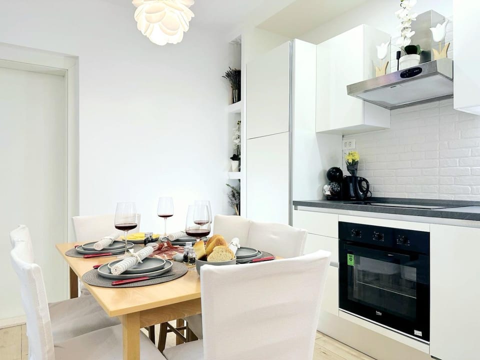 Kitchen or kitchenette, Street view, Public Bath, dishwasher, furniture, heating, internet, microwave, oven, stove, toaster, air conditioner
