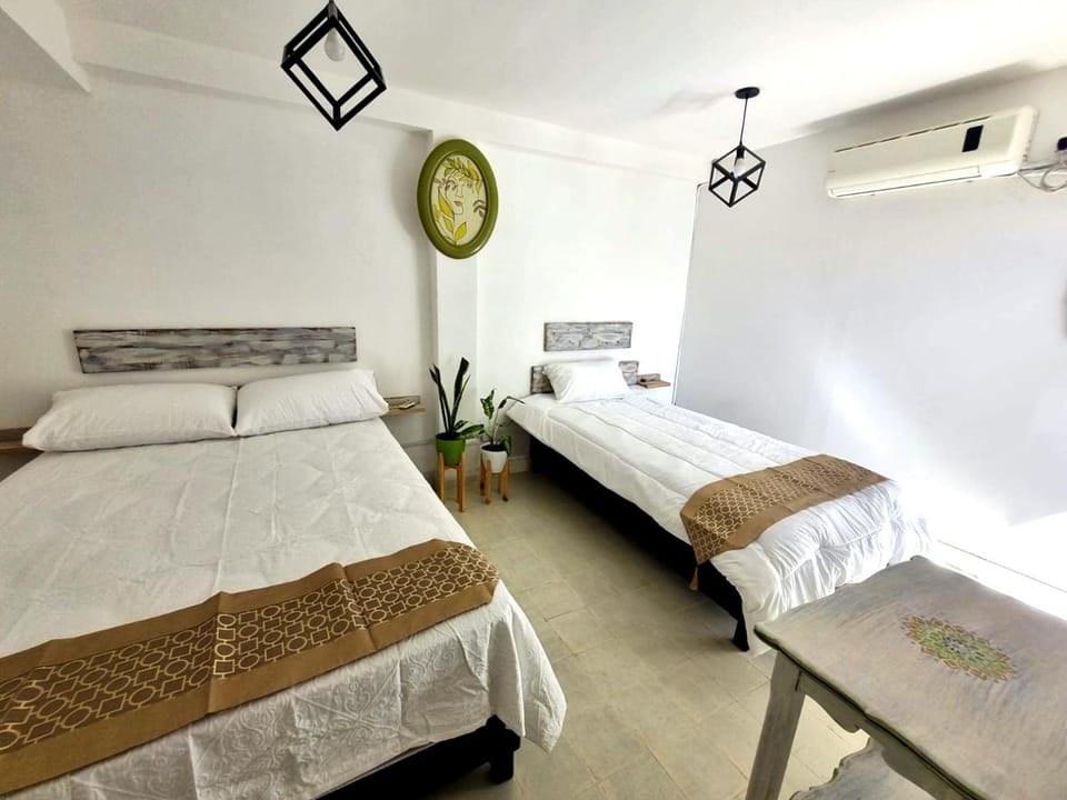 Bedroom, towels, air conditioner