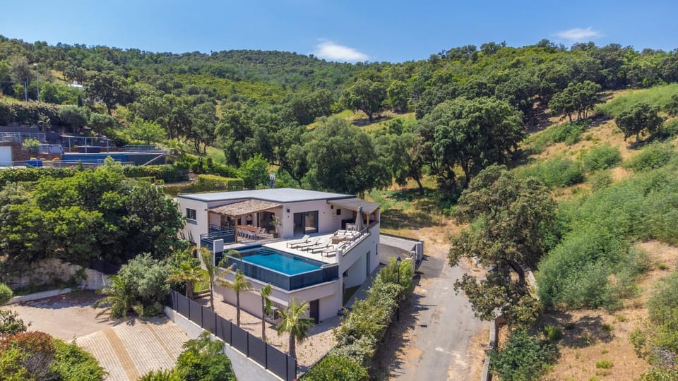 Property building, Living room, Swimming pool