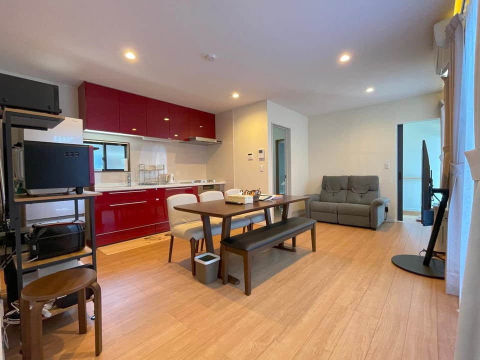 Kitchen or kitchenette, Living room, Dining area