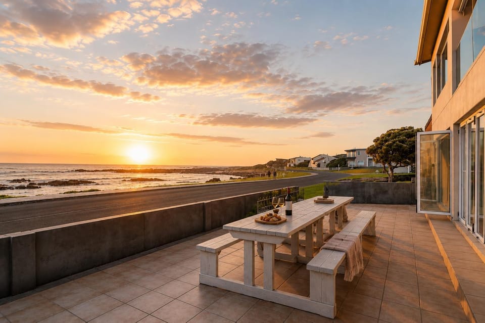 Patio, Sea view, Sunset