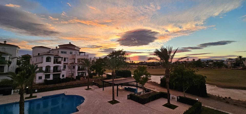Pool view, Sunset