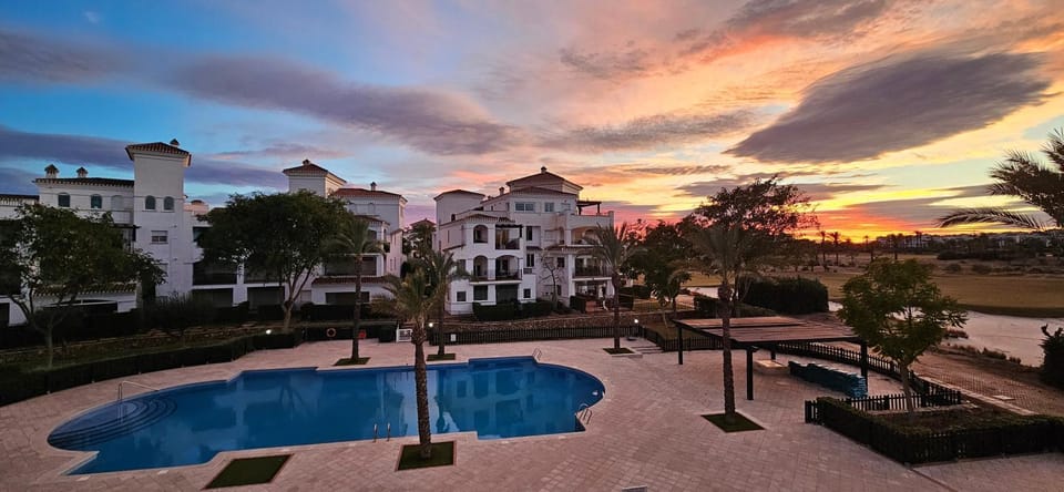 Pool view, Sunset