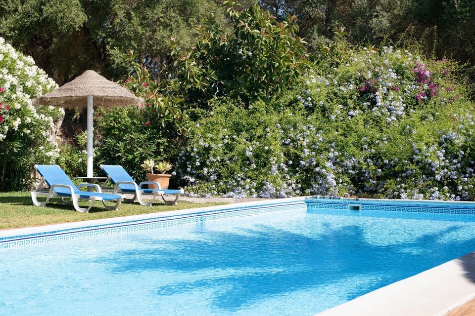 Property building, Living room, Swimming pool