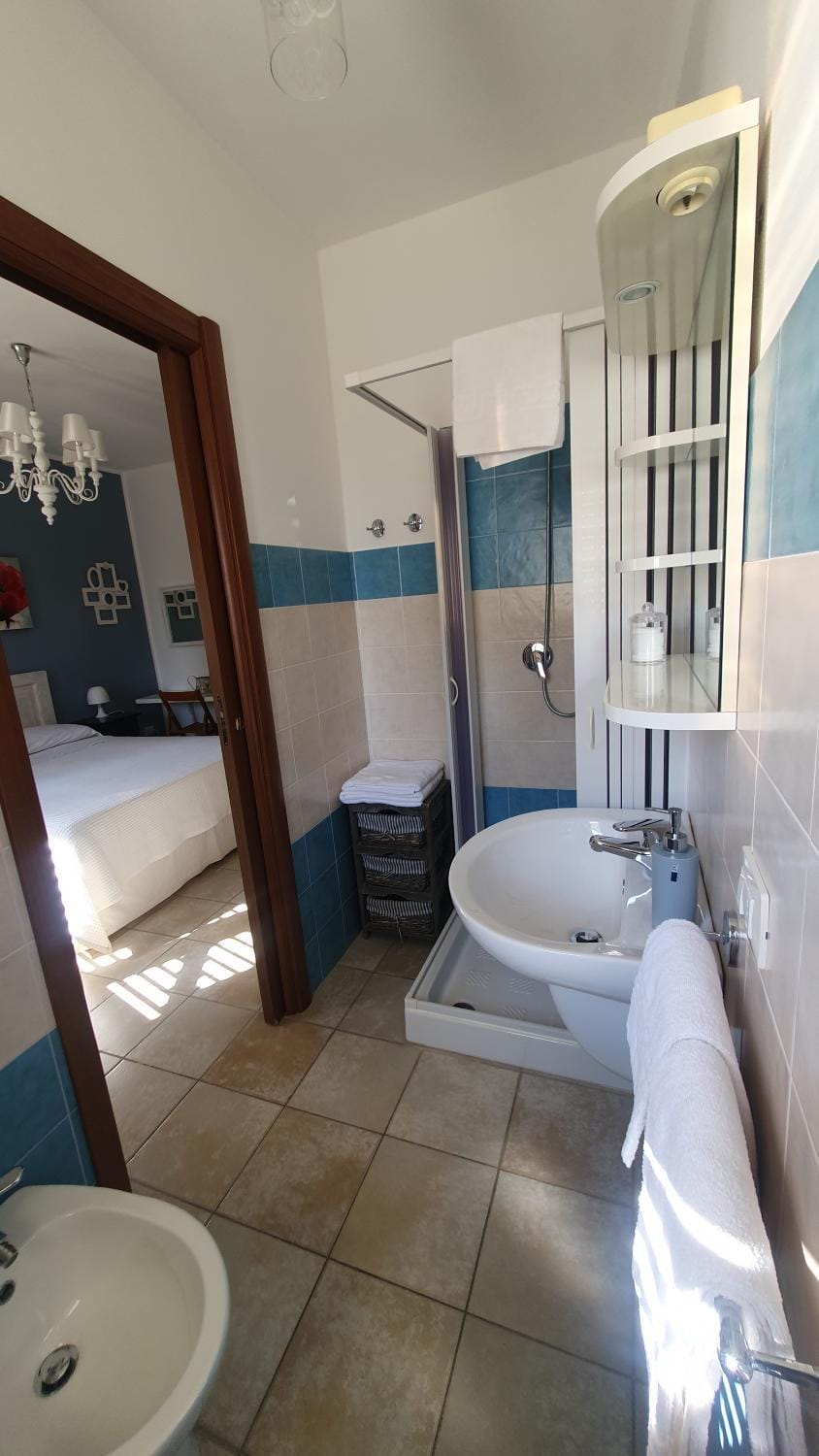 Shower, Toilet, Bathroom, bidet, hair dryier, towels