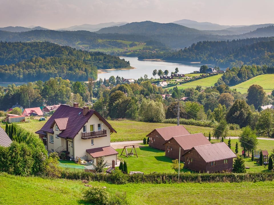 "Widokowe Wzgórze"domki z widokiem na jezioro w Polańczyku z klimatyzacją House in Poland
