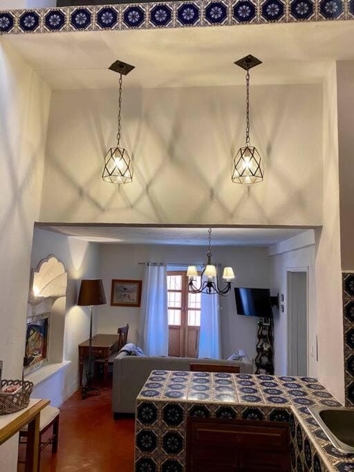 Kitchen or kitchenette, Living room, Seating area