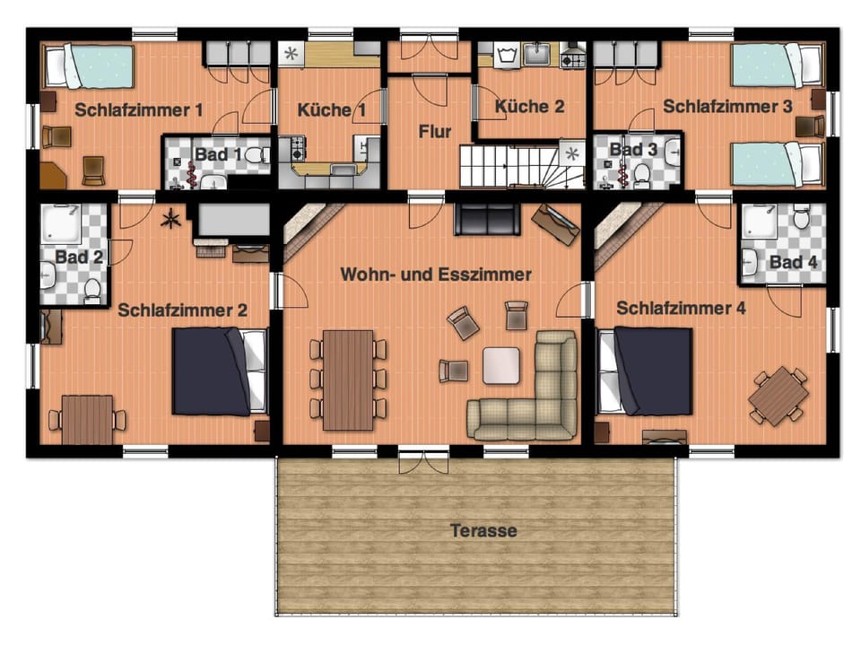 Property building, Bathroom, Living room, Photo of the whole room, Bedroom