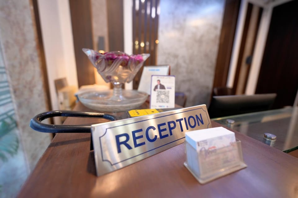 Property building, Lobby or reception, Text overlay