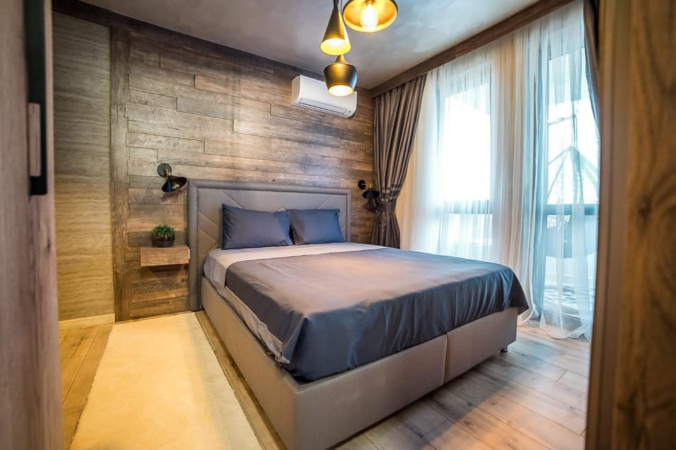 Bed, Photo of the whole room, Bedroom, air conditioner