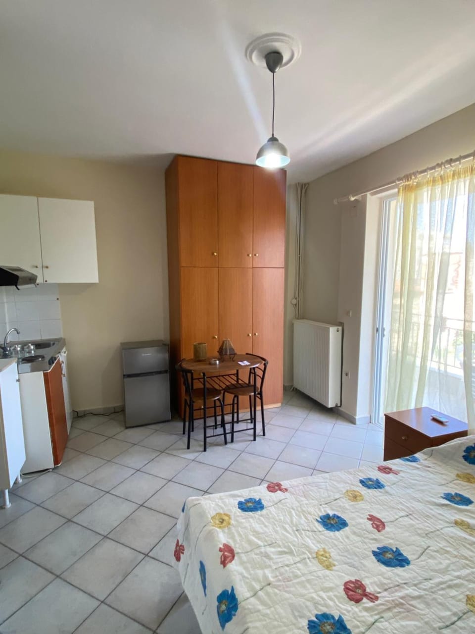 Bed, Living room, Dining area