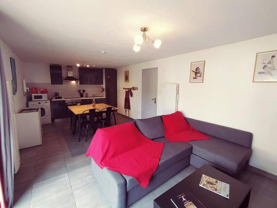 Living room, kitchen