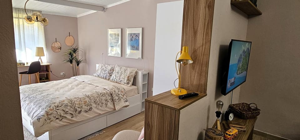 Bed, TV and multimedia, Photo of the whole room, Bedroom