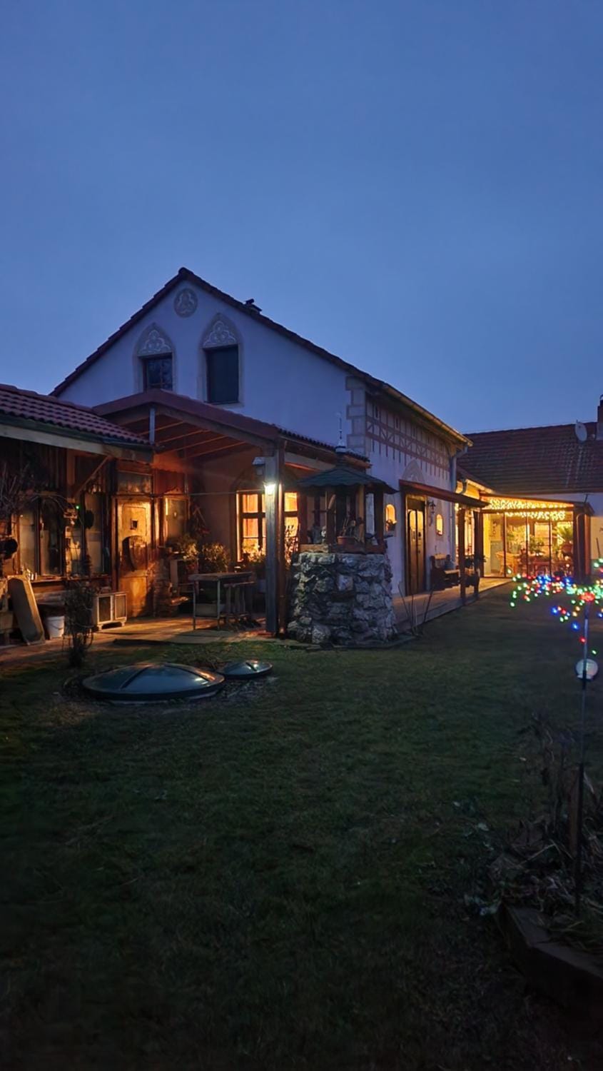 Property building, Night, Garden view