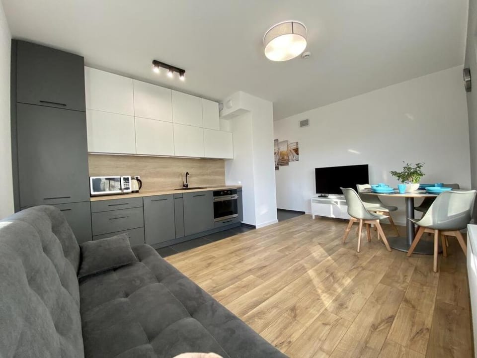 Kitchen or kitchenette, Living room, Seating area, Dining area, oven