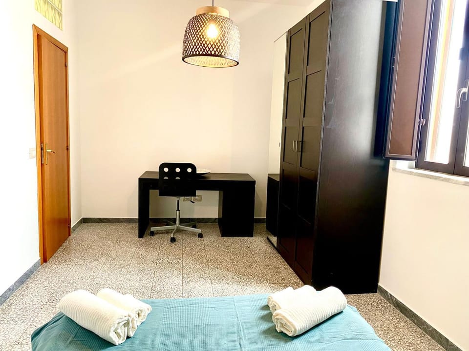 Bed, Photo of the whole room, Bedroom, towels, wardrobe