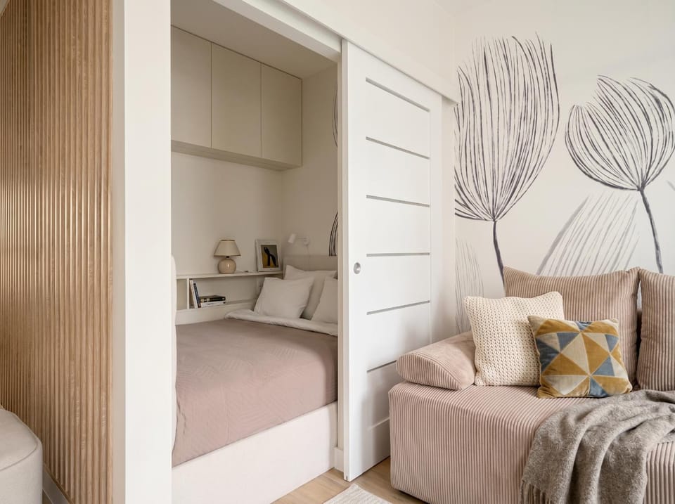 Bed, Living room, Photo of the whole room, Seating area, Bedroom, wardrobe