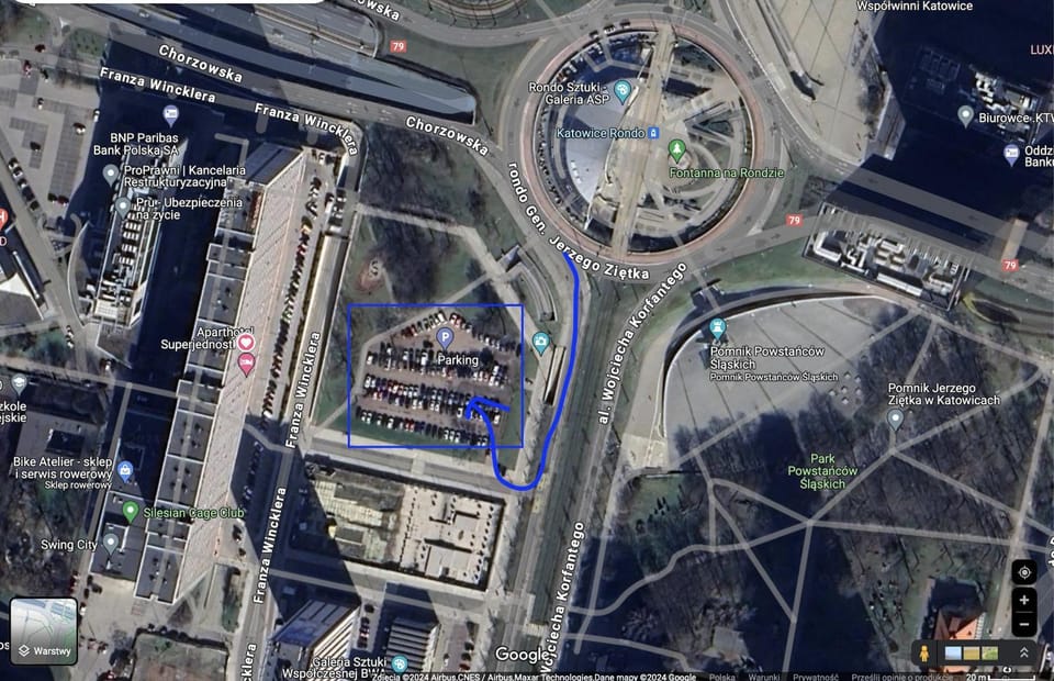 Bird's eye view, Parking