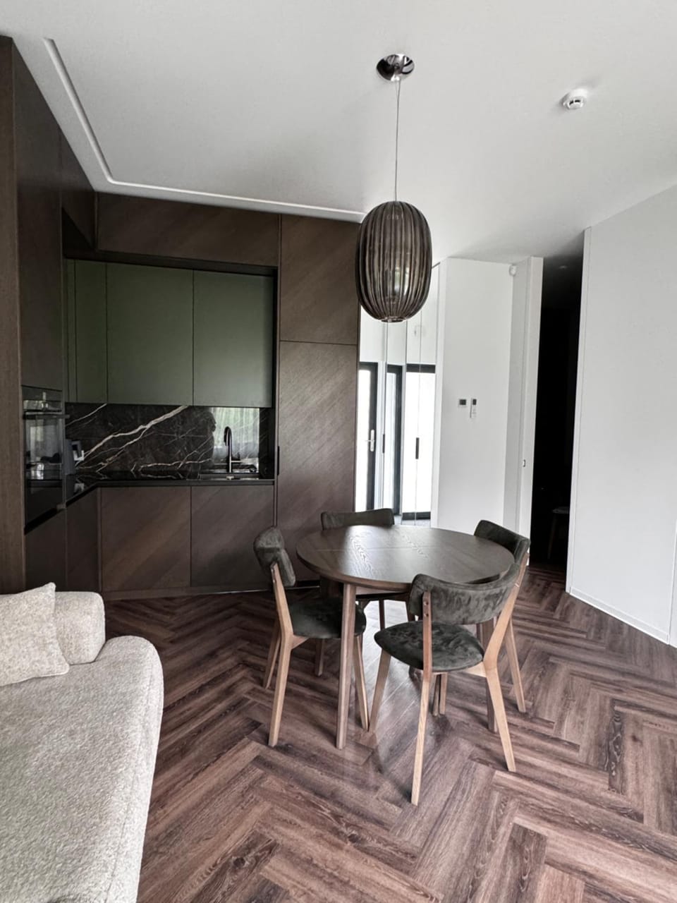 Kitchen or kitchenette, Living room, Dining area