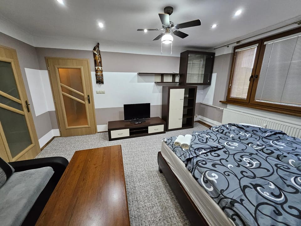 Communal lounge/ TV room, Bed, TV and multimedia, Living room, Photo of the whole room, Seating area, Evening entertainment, Bedroom, wardrobe