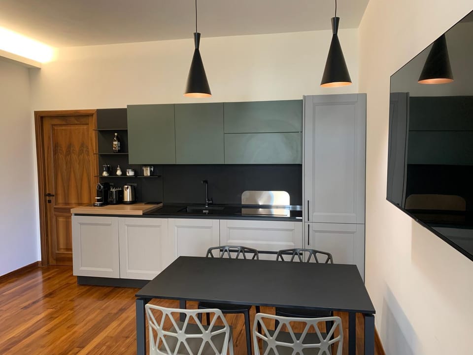 Kitchen or kitchenette, Dining area, stove