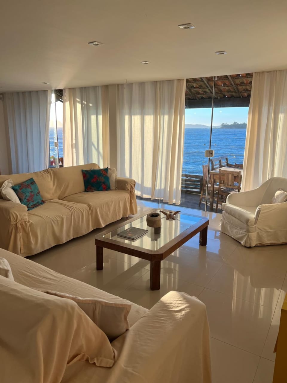 Natural landscape, Living room, Seating area, Sea view