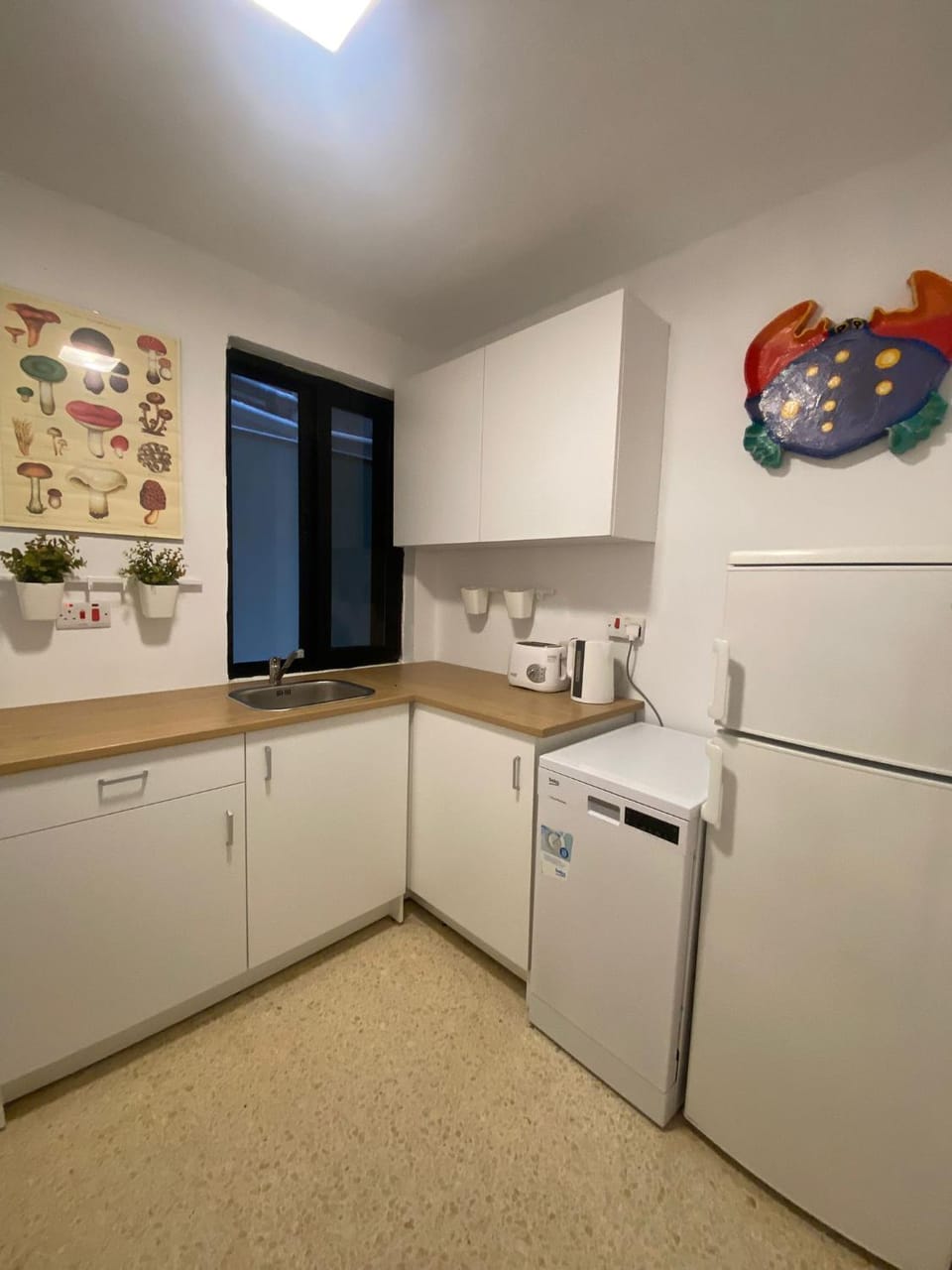 Kitchen or kitchenette, dishwasher, oven, stove
