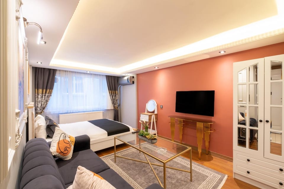 Communal lounge/ TV room, Bed, Living room, Photo of the whole room, Bedroom