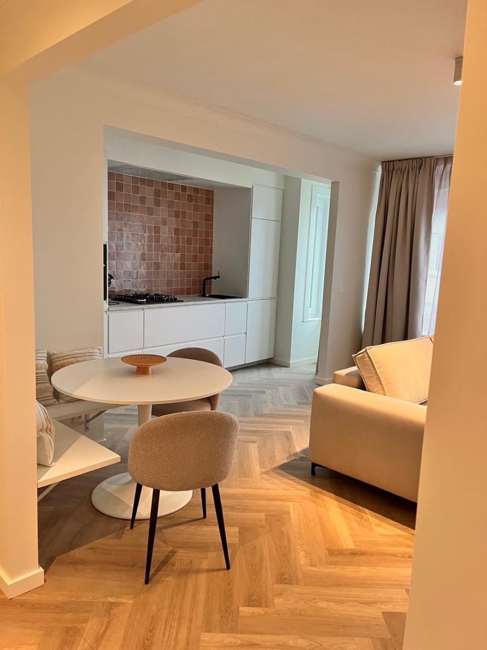 Kitchen or kitchenette, Living room, Dining area