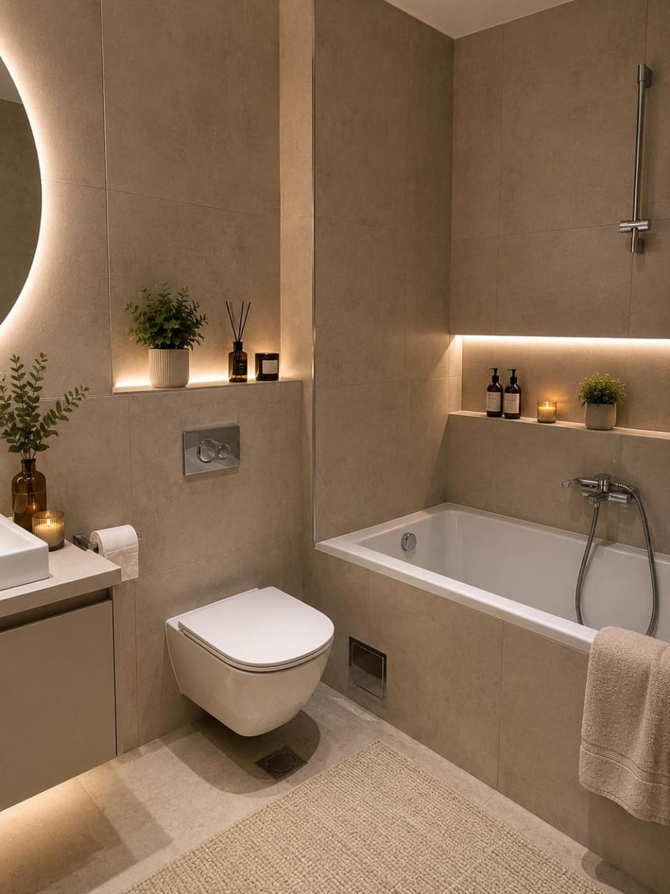 Bathroom, Bath, towels