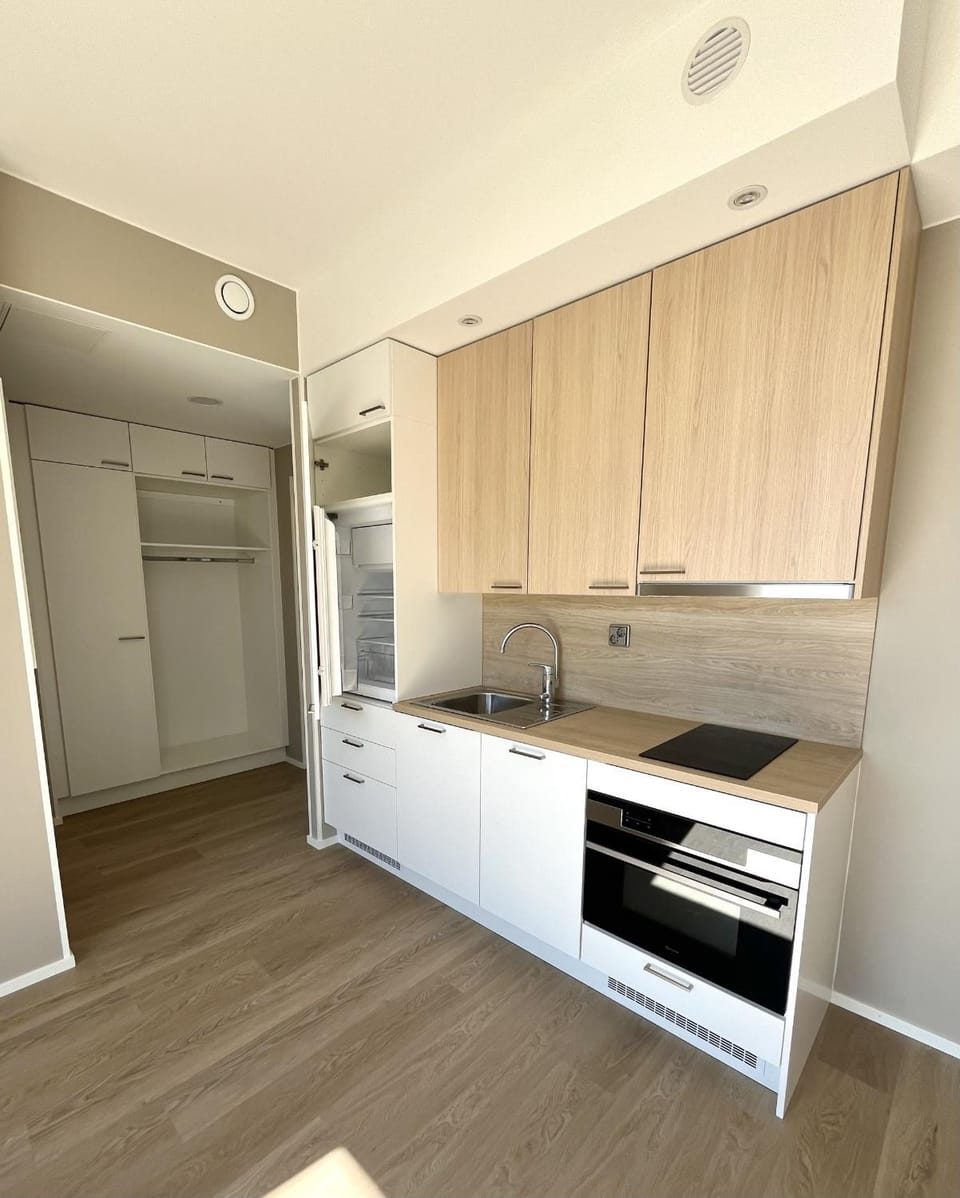 Kitchen or kitchenette, dishwasher, oven, stove