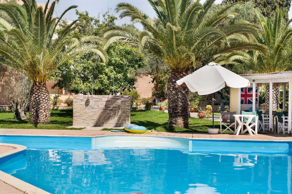 Property building, Living room, Swimming pool