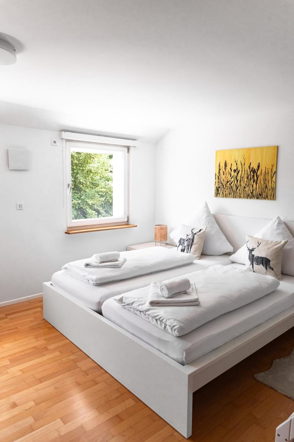 Bed, Photo of the whole room, Bedroom, cot, bunk bed, towels