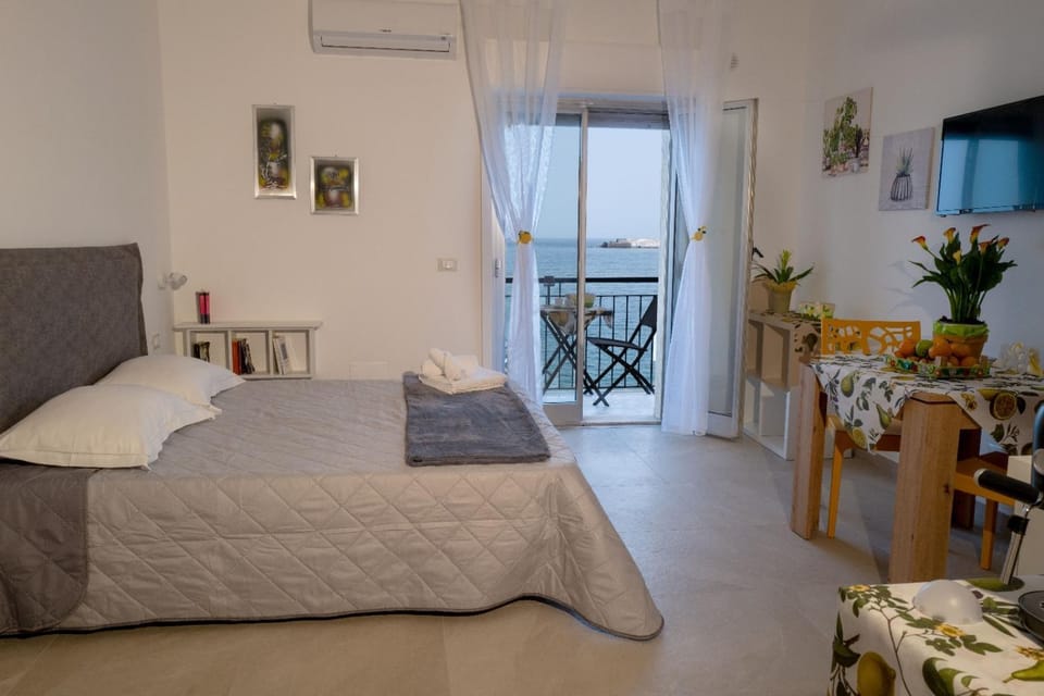 Bed, TV and multimedia, Living room, Photo of the whole room, Seating area, Dining area, Bedroom, towels, air conditioner
