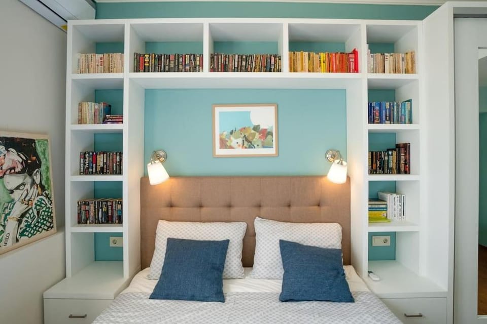 Bed, Library, Bedroom