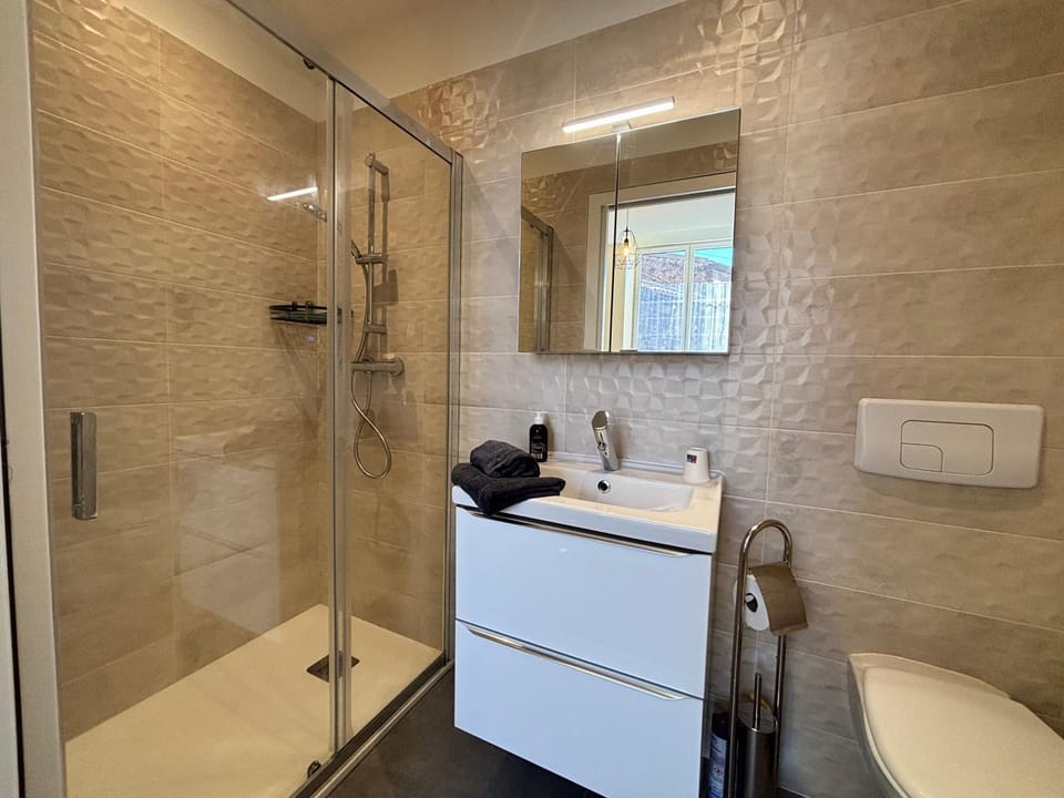 Shower, Toilet, Bathroom, towels