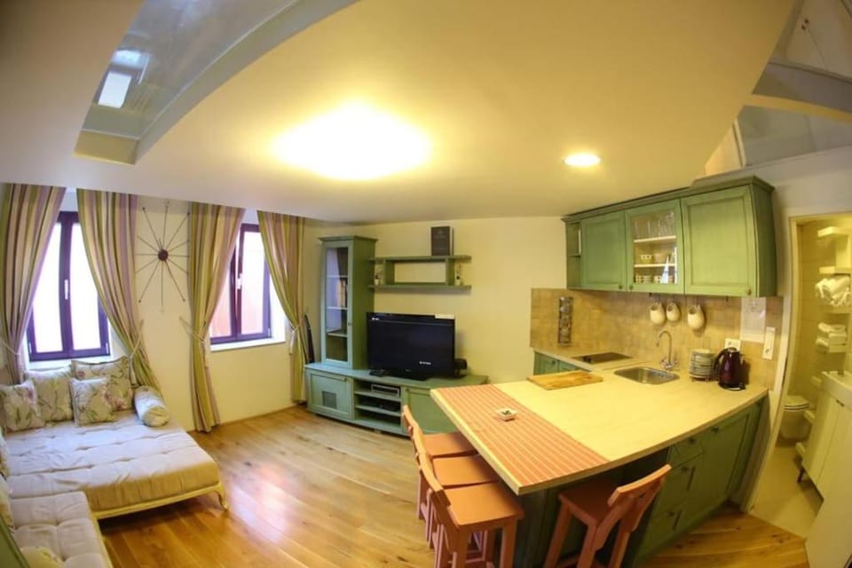 Communal lounge/ TV room, TV and multimedia, Kitchen or kitchenette, Living room, Photo of the whole room, Dining area