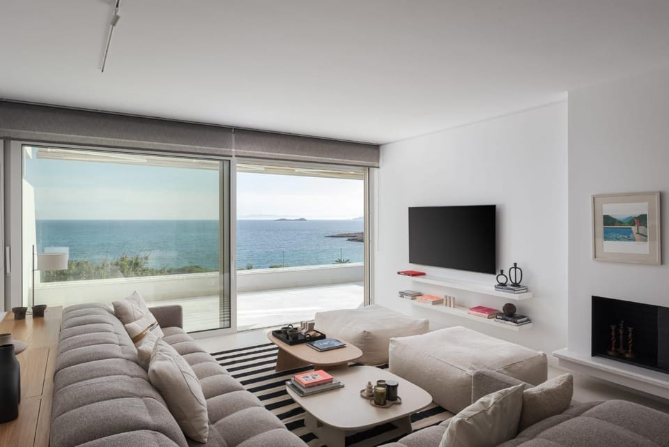 Living room, Seating area, Sea view